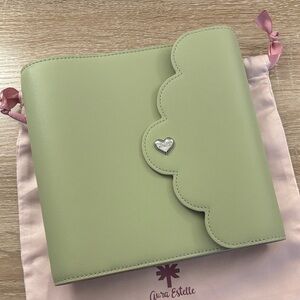 Aura Estelle B6 Rings Light Green Vegan Leather Planner Cover Like New